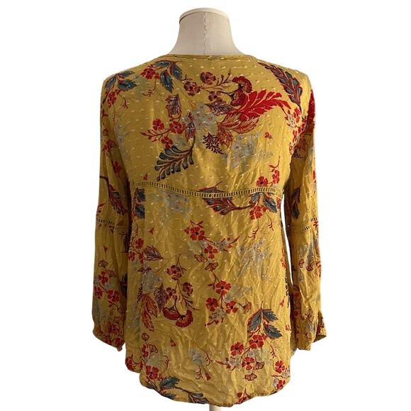 JohnPaulRichard Yellow/Multi Color Floral Women’s Top  | Size XS - Picture 6 of 14